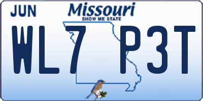 MO license plate WL7P3T