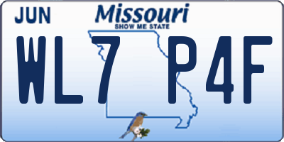 MO license plate WL7P4F