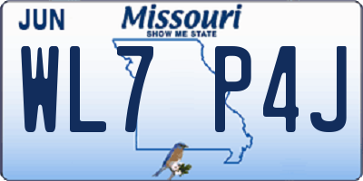 MO license plate WL7P4J