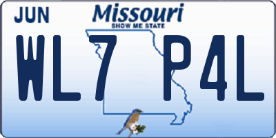 MO license plate WL7P4L