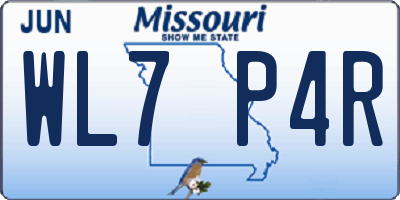 MO license plate WL7P4R