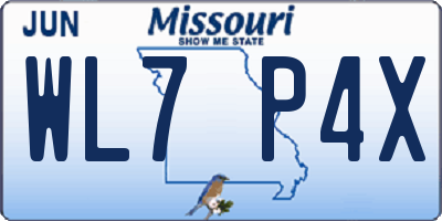 MO license plate WL7P4X