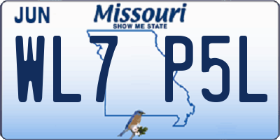 MO license plate WL7P5L