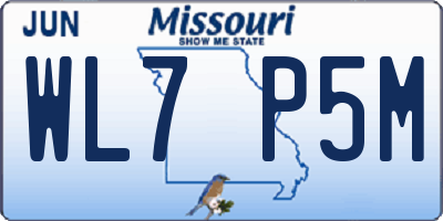 MO license plate WL7P5M