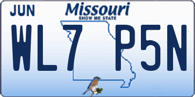 MO license plate WL7P5N