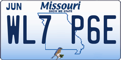 MO license plate WL7P6E