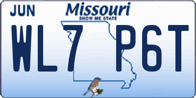 MO license plate WL7P6T