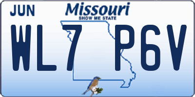 MO license plate WL7P6V