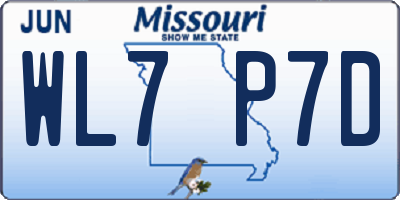 MO license plate WL7P7D