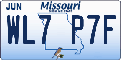 MO license plate WL7P7F