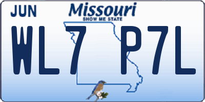 MO license plate WL7P7L
