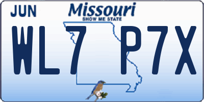 MO license plate WL7P7X