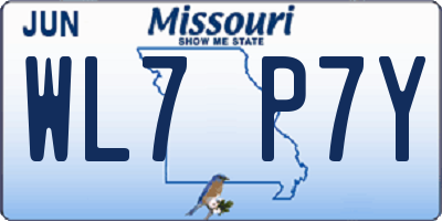 MO license plate WL7P7Y