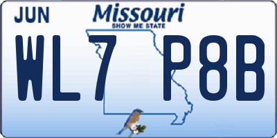MO license plate WL7P8B