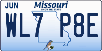 MO license plate WL7P8E