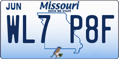 MO license plate WL7P8F