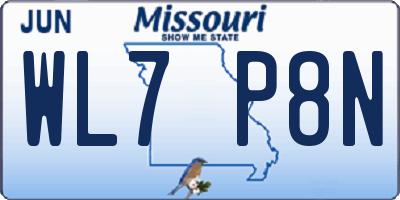MO license plate WL7P8N