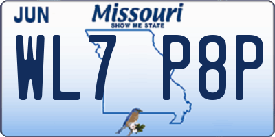 MO license plate WL7P8P