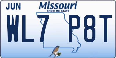 MO license plate WL7P8T