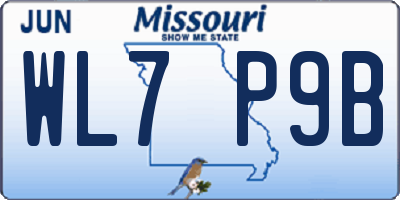 MO license plate WL7P9B