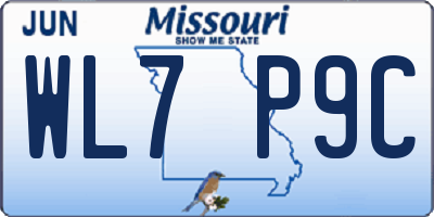 MO license plate WL7P9C