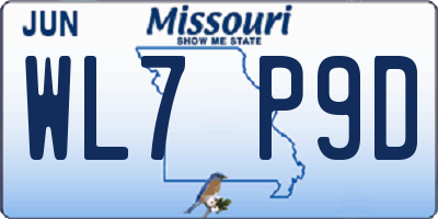 MO license plate WL7P9D