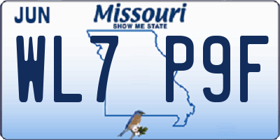 MO license plate WL7P9F