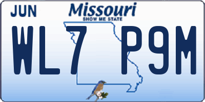 MO license plate WL7P9M