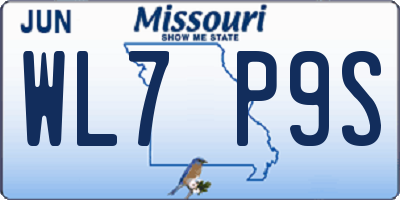 MO license plate WL7P9S