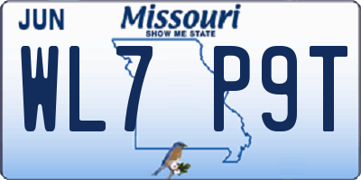 MO license plate WL7P9T