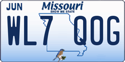 MO license plate WL7Q0G