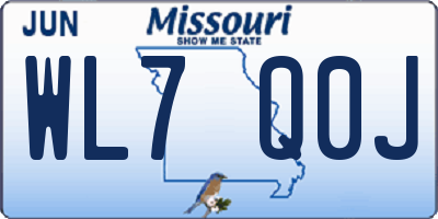 MO license plate WL7Q0J