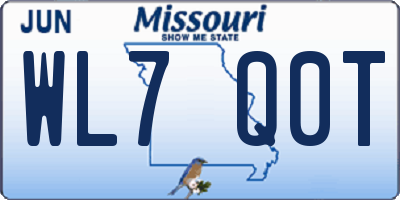 MO license plate WL7Q0T