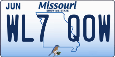 MO license plate WL7Q0W