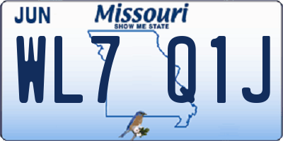 MO license plate WL7Q1J