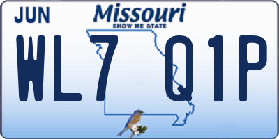 MO license plate WL7Q1P