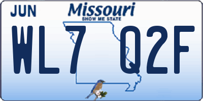MO license plate WL7Q2F