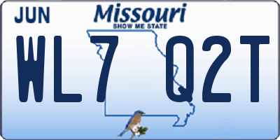 MO license plate WL7Q2T