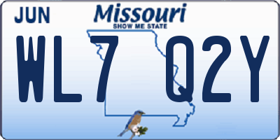 MO license plate WL7Q2Y