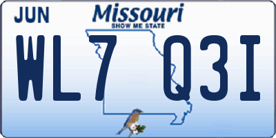 MO license plate WL7Q3I
