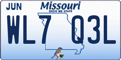MO license plate WL7Q3L