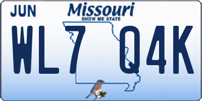 MO license plate WL7Q4K