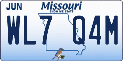 MO license plate WL7Q4M