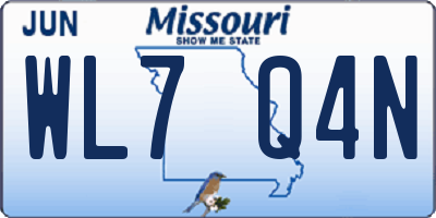 MO license plate WL7Q4N
