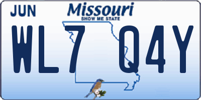 MO license plate WL7Q4Y