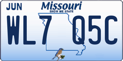 MO license plate WL7Q5C
