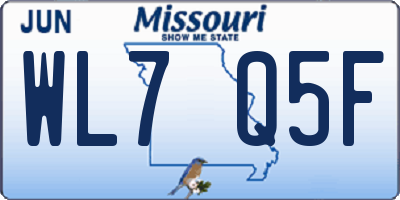 MO license plate WL7Q5F