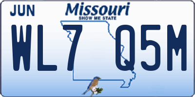 MO license plate WL7Q5M
