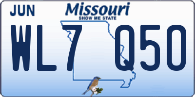 MO license plate WL7Q5O