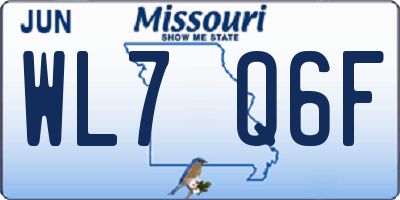 MO license plate WL7Q6F